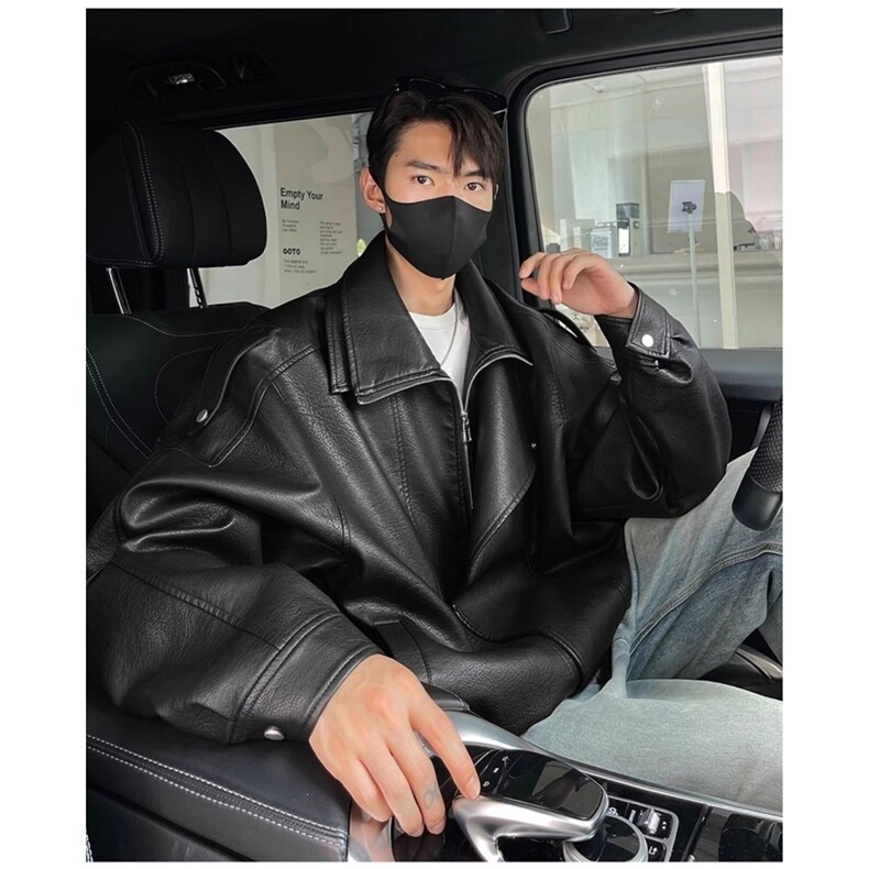 新款重工复古中性立领机车皮衣外套PU夹克上衣男女Y1027-P90网图，男装夹克，电商B245