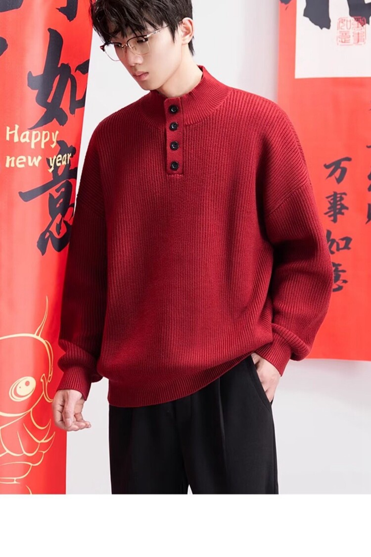 时尚日系简约潮流百搭慵懒高领简约毛衣流行气质新款文艺ins原宿,男装针织衫/毛衣,星座218-8
