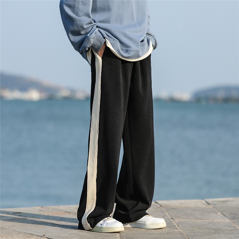 秋冬宽松加绒加厚休闲直筒长裤Q38-P55限价58成份：聚酯纤维,男装休闲裤,电商A247