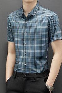 ZMS-B3293男式2023年夏季新款无痕衬衫男短袖休闲衬衣P73图片