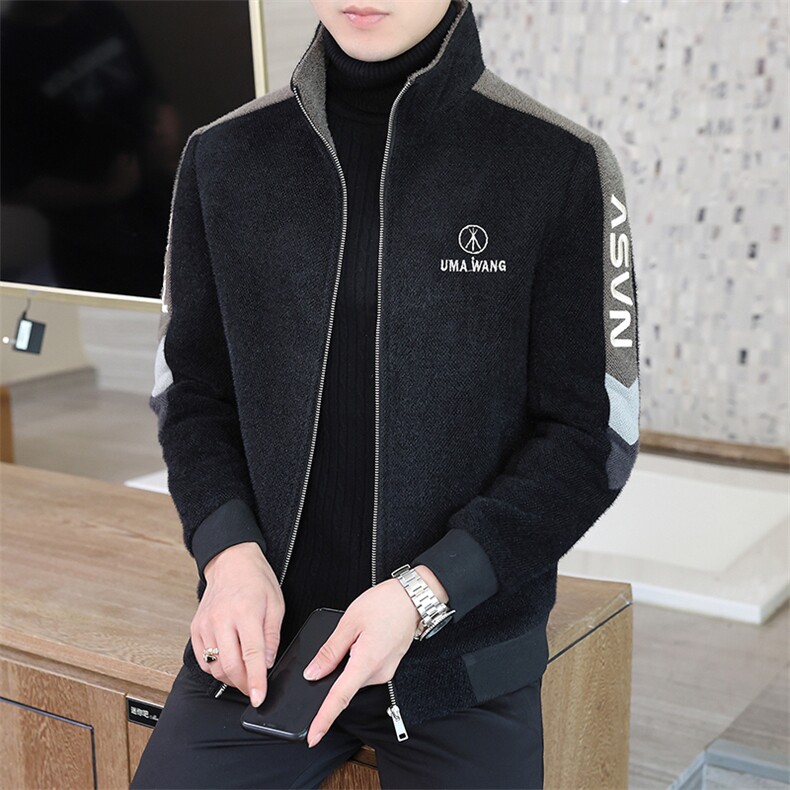 秋冬新款男士短款立领毛呢外套修身潮流百搭修身时尚A31P150,男装毛呢大衣,电商B226