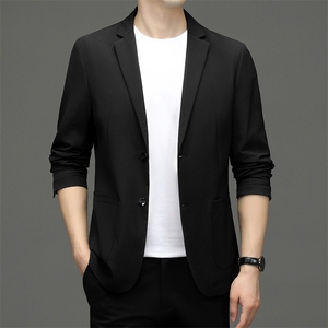 D33620秋冬新款男士西服薄款商务休闲男装外套通勤外衣图片