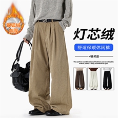 500g重磅灯芯绒男宽松保暖银狐绒休闲裤K24006J加绒-特P48控88，男装棉衣，电商A001-1
