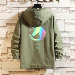 JK41138-P85 加棉款-P115  纯棉连帽夹克男士大码工装夹克男 砖墙图片