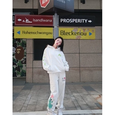 5312-P55原版刺绣口袋压线后包领新款休闲连帽卫衣薄款，女装卫衣/绒衫，星座617A-2