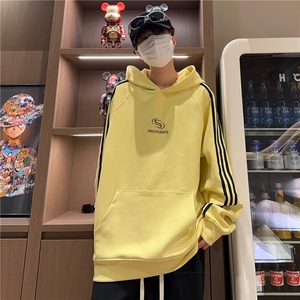秋冬潮流百搭休闲宽松条纹刺绣连帽卫衣212-2-DY113-特P55图片