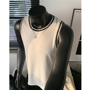 25新品 美式运动背心冰丝无袖坎肩T恤衫男H1086 特P21图片