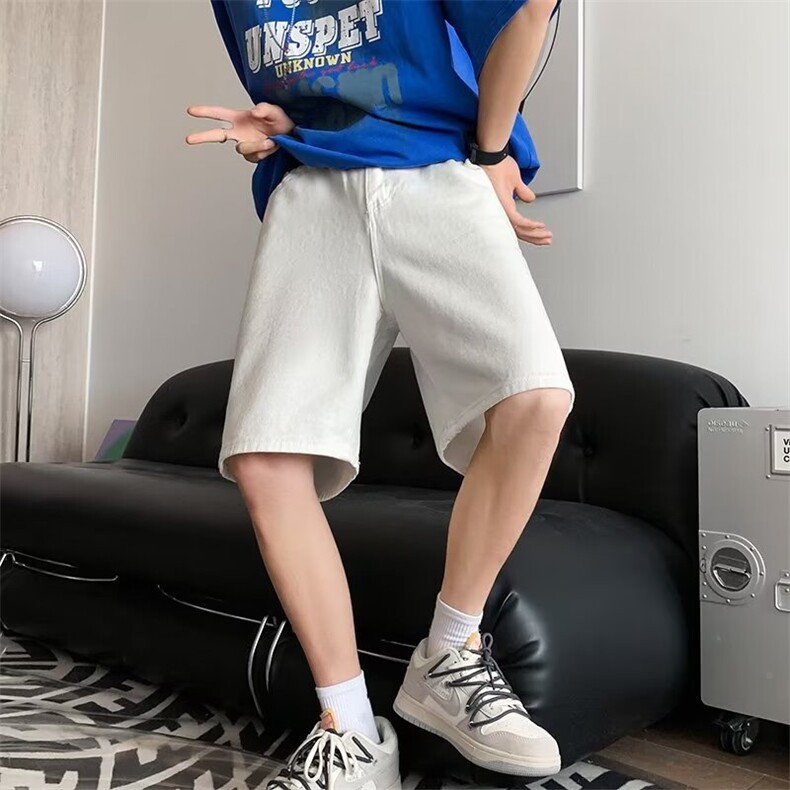 新款~美式工装短裤男款夏季设计感小众裤子宽松大码休闲五分裤,男装牛仔裤,星座1013