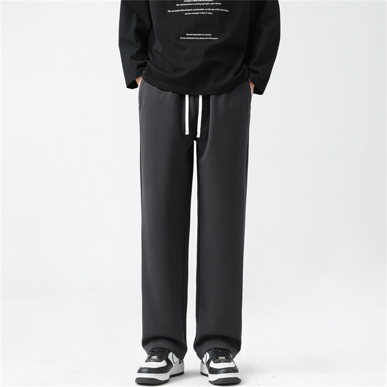 毛呢裤子男韩版秋冬新款加绒加厚九分西裤男士宽松垂感西装裤休裤，男装西服套装，星座505-2（原电商A260-1)