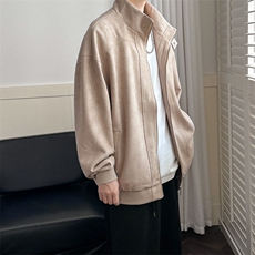 现货鹿皮绒立领夹克外套男绣花上衣A351-AJ2520-P105，男装夹克，电商A351