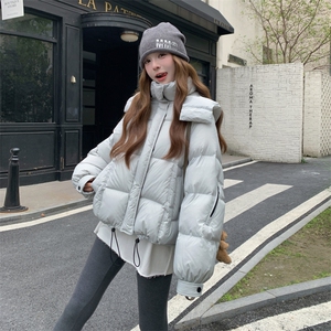 现货新款韩东大门加厚保暖羽绒服百搭连帽面包服女装外套图片