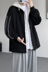 8XL-M秋季假两件加厚卫衣男棒球服夹克风衣外套WY36P78，男装夹克，电商D206-1