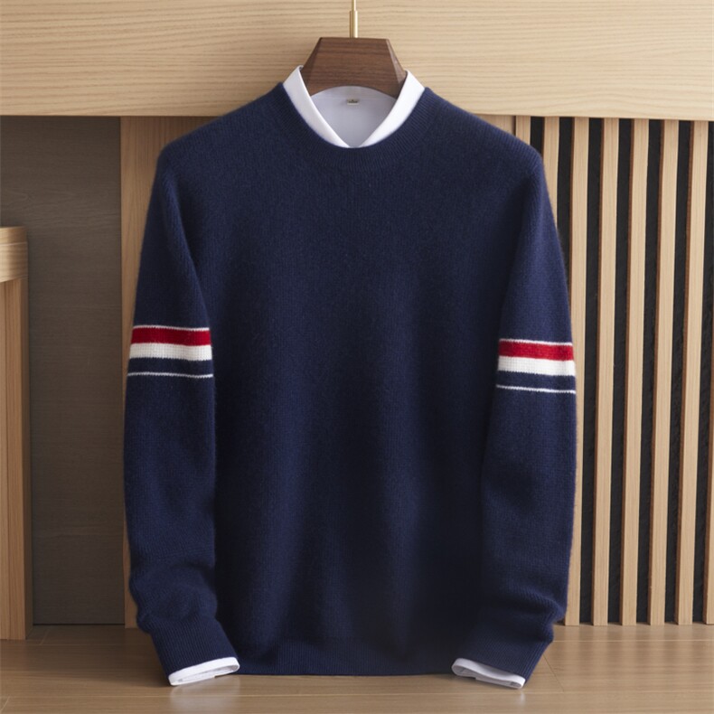 羊绒2024新款男装毛衣羊绒衫圆领针织衫毛线衣，男装羊绒套衫，绒誉暖羊绒