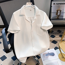 夏季高品质男女同款冰丝短袖衬衫时尚衬衣宽松上衣休闲百搭CS505，男装衬衫，星座1013