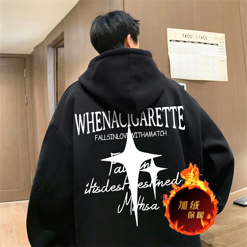 500克重磅冬季美式加绒加厚卫衣外套DL1721常规特P35加绒特40,男装卫衣,电商A486