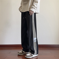 秋季直筒男士休闲裤三条杠新款宽松长裤个性裤子A266-KZ916-P50，男装休闲裤，电商A266
