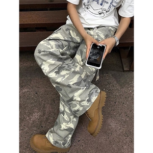 迷彩工装裤男美式潮牌高街裤休闲直筒阔腿裤子NZA13-P62