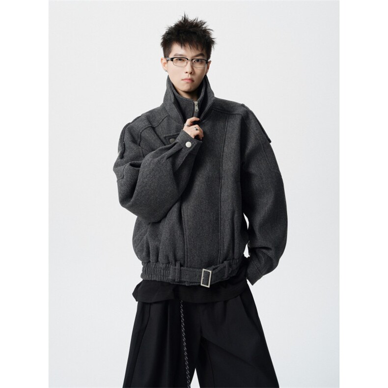 706-LK2311-P108现货男士重磅双层领假两件毛呢大衣夹棉外套,男装毛呢大衣,星座706