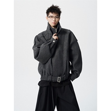 706-LK2311-P108现货男士重磅双层领假两件毛呢大衣夹棉外套，男装毛呢大衣，星座706