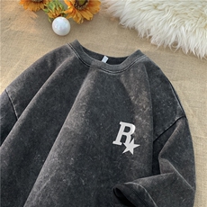 春夏新款R星印花全棉水洗T恤，男装T恤，星座604