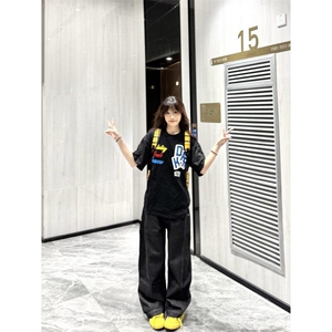【档口现货260g】DX408HH-P35 美式高街字母刺绣短袖T恤男女夏季图片