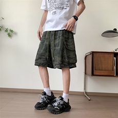 迷彩工装短裤男款hiphop五分裤高街潮牌休闲中裤D0636-P48，男装牛仔裤，星座308B-2