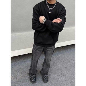 美式高街牛仔裤男女韩版潮流痞子破洞2025春夏ins长裤RK2584-P47图片
