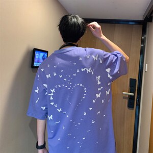 2024夏新款港风宽松圆领时尚短袖T恤上衣T2219-P42，男装T恤，星座914-3