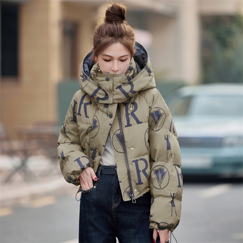 现货，白鸭绒外套2025冬季新款羽绒服有帽可拆,女装羽绒服,布依丽人