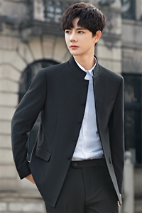 中山装男修身新郎结婚订礼服立领西服套装新中式风外套A913P255图片