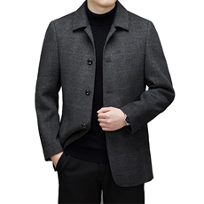 DJ82303钱塘2020-3冬季厚款商务休闲翻领中年男士毛呢大衣P435，男装毛呢大衣，钱塘207-3