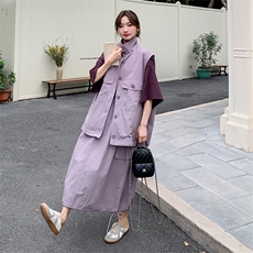 春款休闲工装马甲三件套2D151-2517-P225-K308，女装套装/套裙，2D151