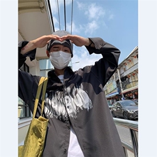 衬衫男韩版潮流刺绣字母高街帅气2023秋夏季ins宽松外套CY488-P33，男装衬衫，星座412-3