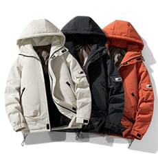 2025冬季主推石墨烯工装加厚连帽抗寒冲锋棉服货号YY2319棉衣，男装棉衣，星座1206（原A206）