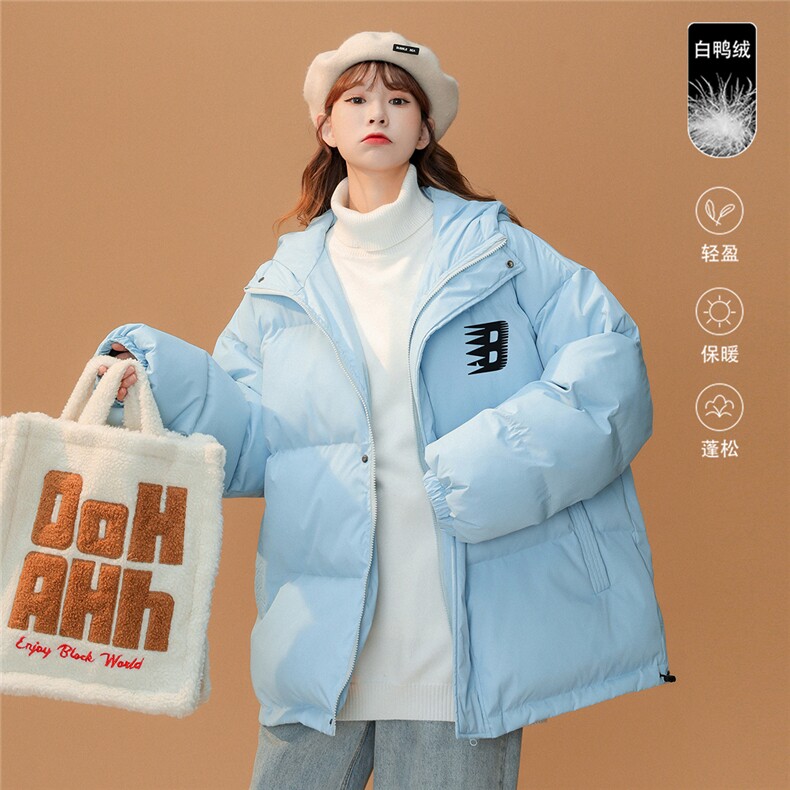 中性22冬季白鸭绒加绒加厚宽松保暖连帽羽绒服外套YR145P225控298,男装羽绒服,A247A