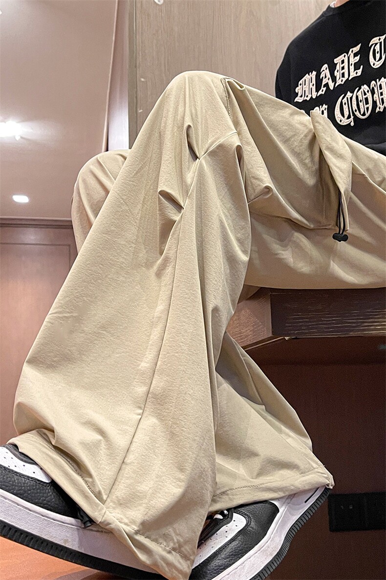 8XL-M特大码冰丝裤男美式工装裤高腰垂感宽松防晒阔腿裤K962P45,男装防晒衣,电商D206-1
