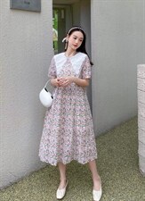 2022夏季连衣裙花裙子，女装连衣裙，泰靡(1F)