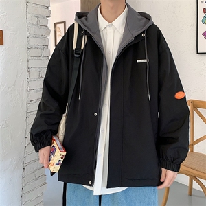 学院风夹克男春秋季男士休闲连帽外套潮流臂章A266-JK2122-P55图片