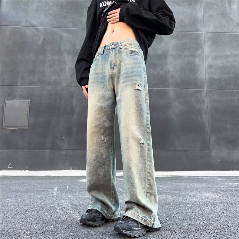 牛仔裤男秋冬2025新款美式潮牌重磅高级感K8932-P50,男装牛仔裤,星座1109-3