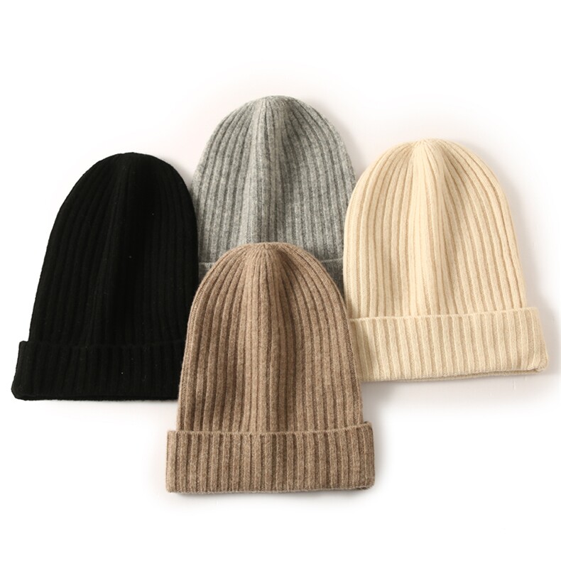 亲子款时尚保暖竖条针织羊毛帽多色可选舒适百搭，帽子，唯若美羊绒