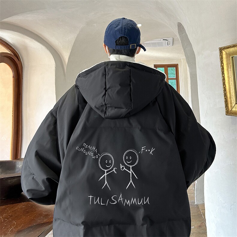 控128加绒面包服男大码羊羔毛棉衣男MY16302-P100,男装棉衣,电商A040