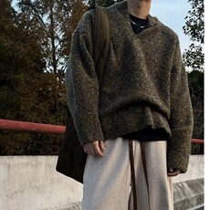 百搭原宿新款慵懒潮流时尚海马毛双拉链头外套毛衣513AMY2751P58，男装针织衫/毛衣，星座513A