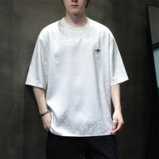 新款金属标新中式风潮圆领T恤短袖刺绣汉服时尚T2419-P38，男装T恤，电商A227