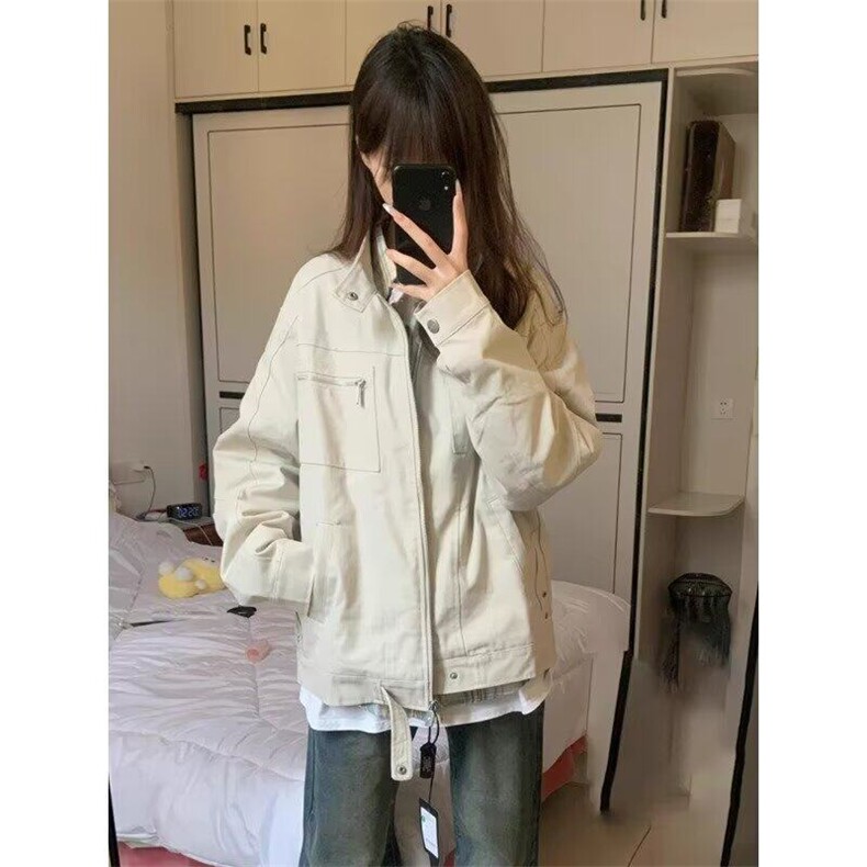 立领外套男女款2025新款春秋季美式复古百搭宽松潮牌夹克上衣潮牌,男装夹克,星座506A