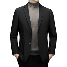 2023新款西装羽绒服男中年冬季商务休闲西服爸爸装厚款保暖外套，男装羽绒服，电商B212（原钱塘6029）