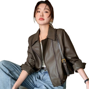 韩系穿搭chic超好看黑色皮衣外套女春秋季小个子高级感短款皮夹克图片