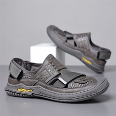 牛皮凉鞋男士2024新款休闲透气洞洞鞋男潮防滑包头户外沙滩鞋，男鞋凉鞋，电商A223