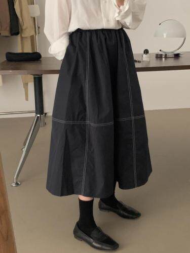 明线半裙，女装半身裙，Fueeh