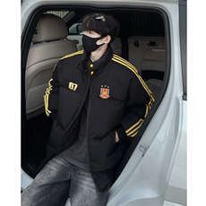 冬装新品港风织带棉服刺绣logo棉衣休闲加厚外套男G1105P118，男装棉衣，电商A339