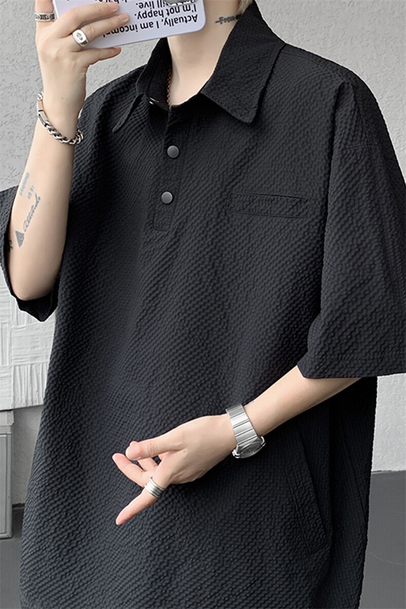 8XL-M日系工装短袖衬衫男夏季POLO衫t恤休闲运动套装TZ38004特P55,男装Polo衫,电商B312